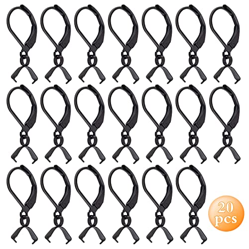 Hmjpng 20 Pieces Stainless Steel French Earring Hooks Hypoallergenic Lever Back Earwires Hooks With Pendant Clasps For Diy Earrings Jewelry Making Findings Decor, Black #TOP1
