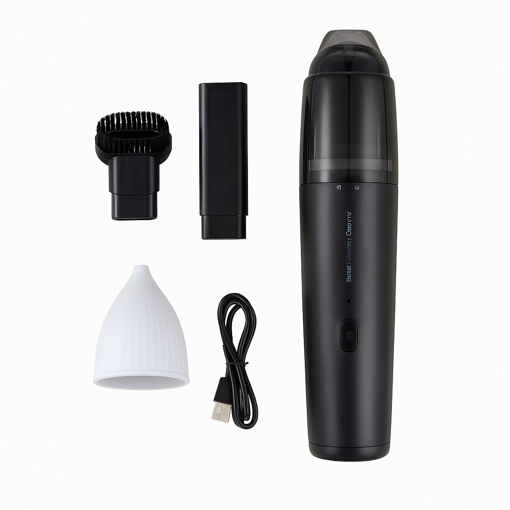 Handheld Car Vacuum Cleaner, Portable Handheld Vacuum Cleaner, 2 Suction Modes（Exhaling & inhaling） Type-C Charge &13000pa Suction Power, with Dusting Brush, for Car, Office Desk, Keyboards