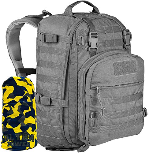 WiSPORT® WHISTLER 35 Mochila | 35 litros | Militar | Cordura | MOLLE | Pesca | Senderismo | Acampan | Produttore dell'esercito polacc! | 5 anni di garanzia!, camuflaje:graphite