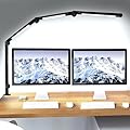vimeepro LED Desk Lamp with Clamp Flexible 4 sections Swing Arm Three light sources desk light, 4 Color Modes & 5 Brightness, Eye Caring Led table light with Memory Function for table lamps for office
