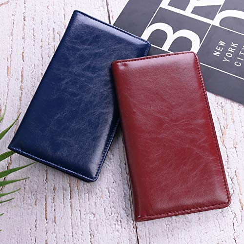 Aurya Leather Checkbook Covers for Personal Checkbook, Checkbook Holder with Free Vinyl Divider, Checkbook Cover for Duplicate Checks for Men and Women
