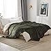 VEEYOO Flannel Fleece Blanket Queen Size - Olive Green Throw Blankets for Couch Warm Lightweight Bed Blankets and Throws Luxury Soft Microfiber Blankets for Teen, Adults, Pets (90x90 Inch Bed Throws)