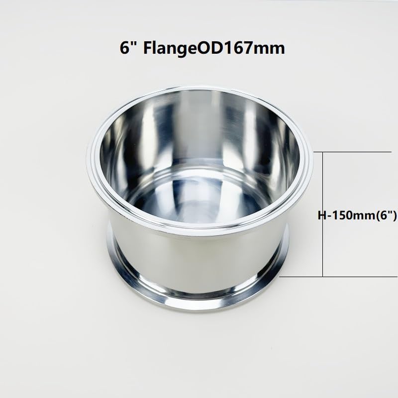 6" (152mm) OD167mm Tri-clamp Extraction Tank By High Pressure,Height 6"(150mm) Recovery Tank, Corrosion Resistant SS304
