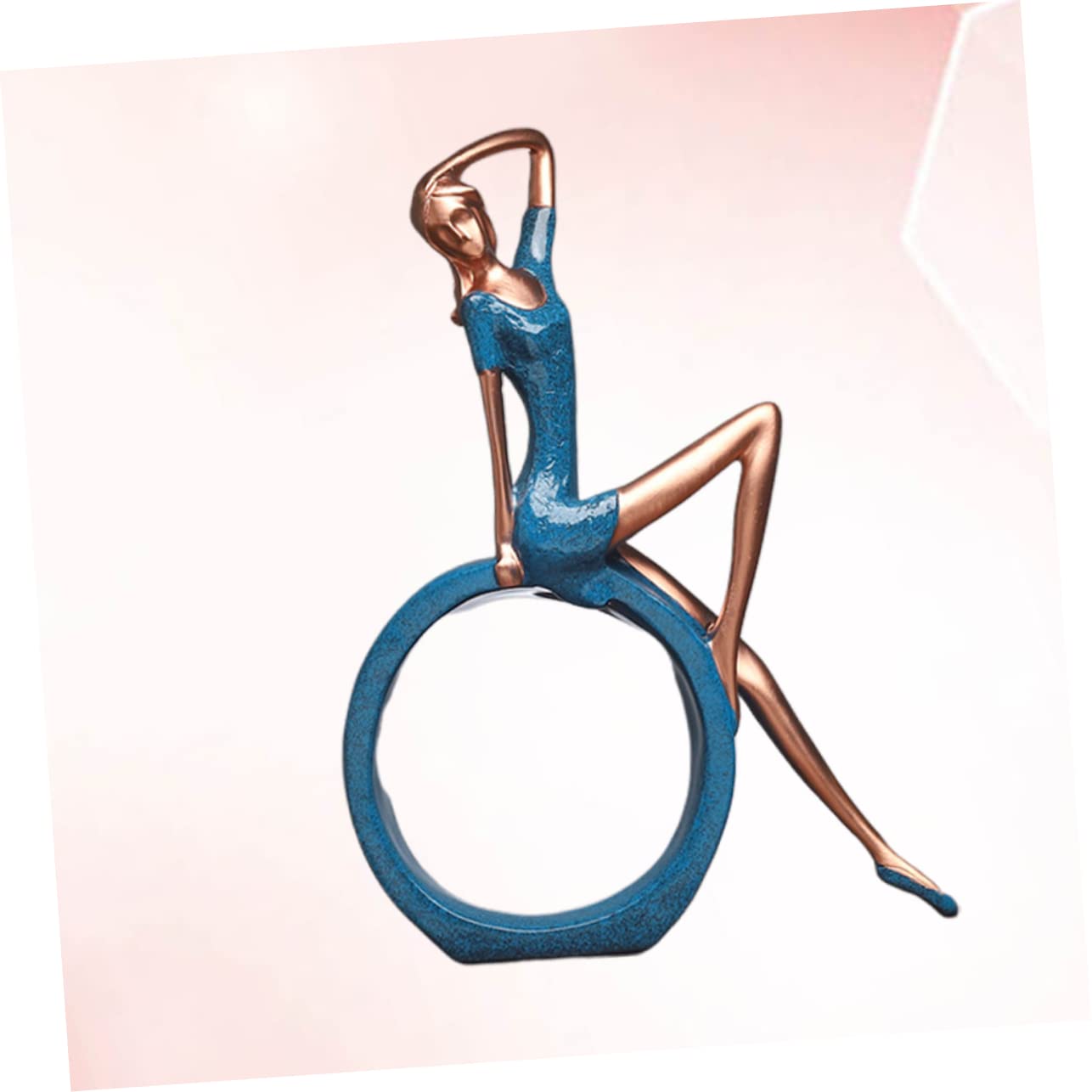 GALPADA Statuetta Ragazza Yoga Decorativa in Resina Blu per Casa | Artigianato Creativo da Tavolo, per Libreria e Scrivania, Stile Fashion Unico