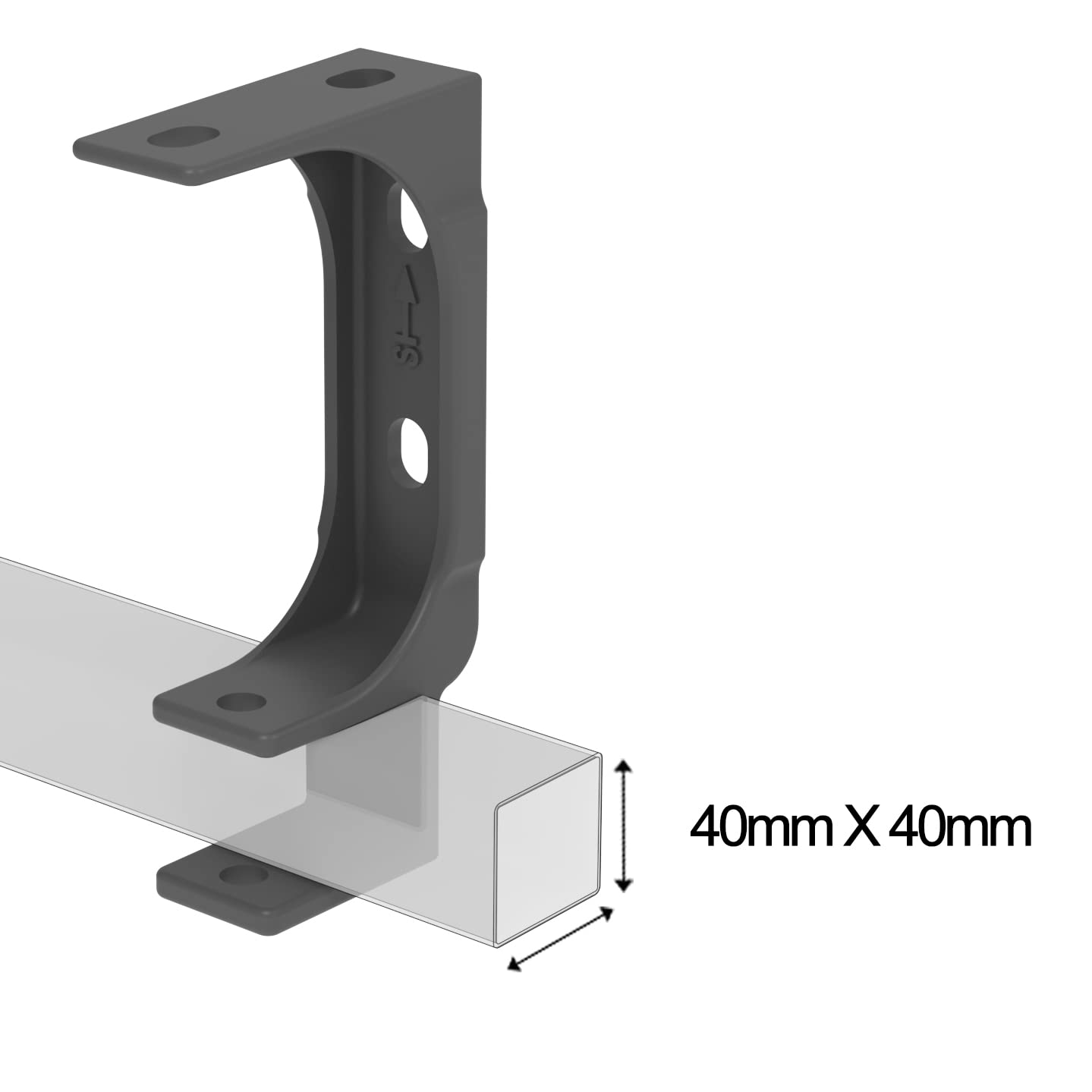 LUP059, 40mm, Stahl, grau, 3-Stück, Markisen Decken- und Wandhalterung mit Befestigung, Markisen Kombihalterung