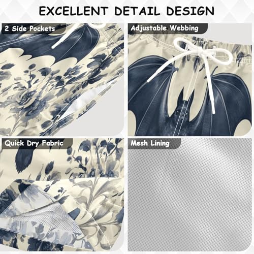 Pigsaly Boys' Swim Board Shorts Elegant Bat Boy's Swim Trunks Kids Swimwear 3T Multicolor3