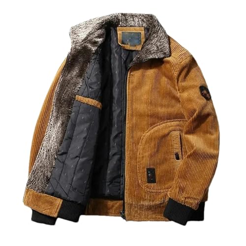 Chaqueta cortavientos para hombre en pana forrada con cierre de cremallera 1