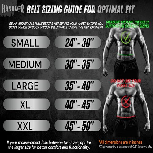 Image of Handler 100 percent all Leather Powerlifting Gym Belt- 5.5 mm | Weight Lifting Belt for Heavy Workout for Men & Women | Professional Heavy Weight Lifting (Army Green, Large)