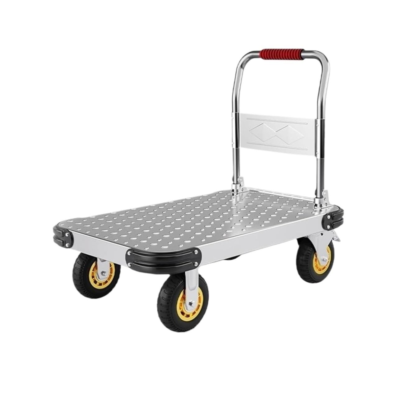 Garage Trolley Steel Plate Truck Foldable Flatbed Cart Cargo Portable Trolley Household Trailer Platform Hand Truck