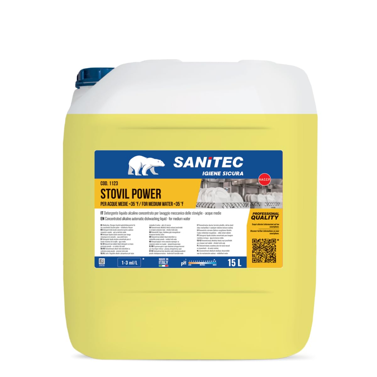 Detergente Lavastoviglie Sanitec Stovil Power 18kg Stoviglie Piatti