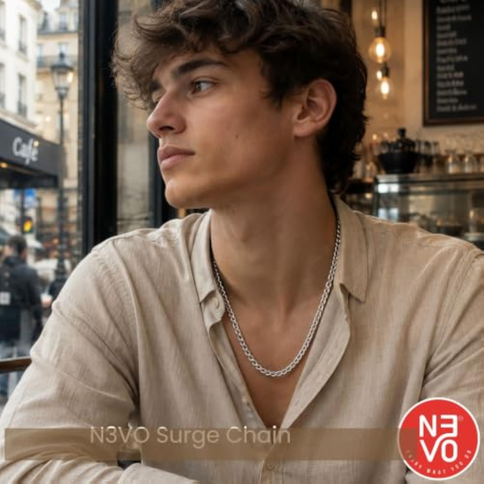 Men's Surge Stainless Steel Wheat Chain Necklace
