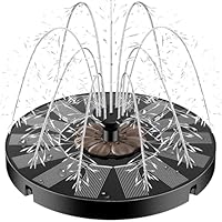 Solar Springbrunnen, Yzert 2025 Neue Solar Teichpumpe mit 7 Düsen & 4 Fixe Rohre Solar Wasserpumpe Solar Schwimmender Fontäne Pumpe für Garten, Teich, Vogel-Bad