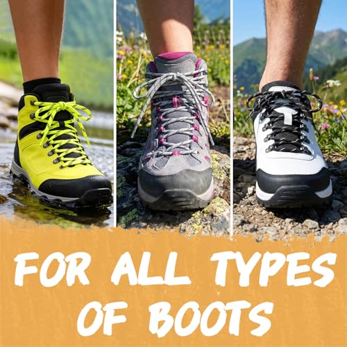 Image of DELELE 2 Pair Thick Round Climbing Shoelaces Hiking Shoe Laces Boot Laces