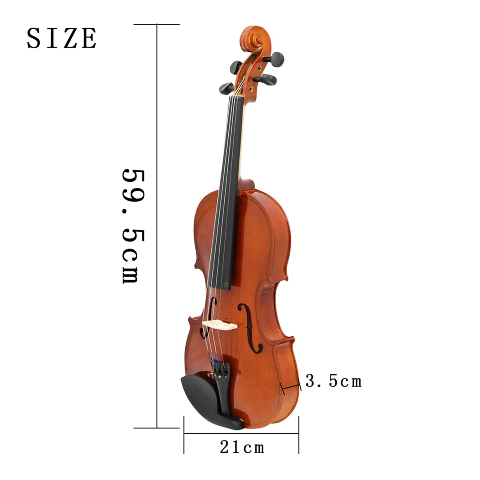 Violino 4/4 Violino Acustico in Legno Massello Violino Tiglio Violino Kit con Custodia Arco Strumento per Principianti