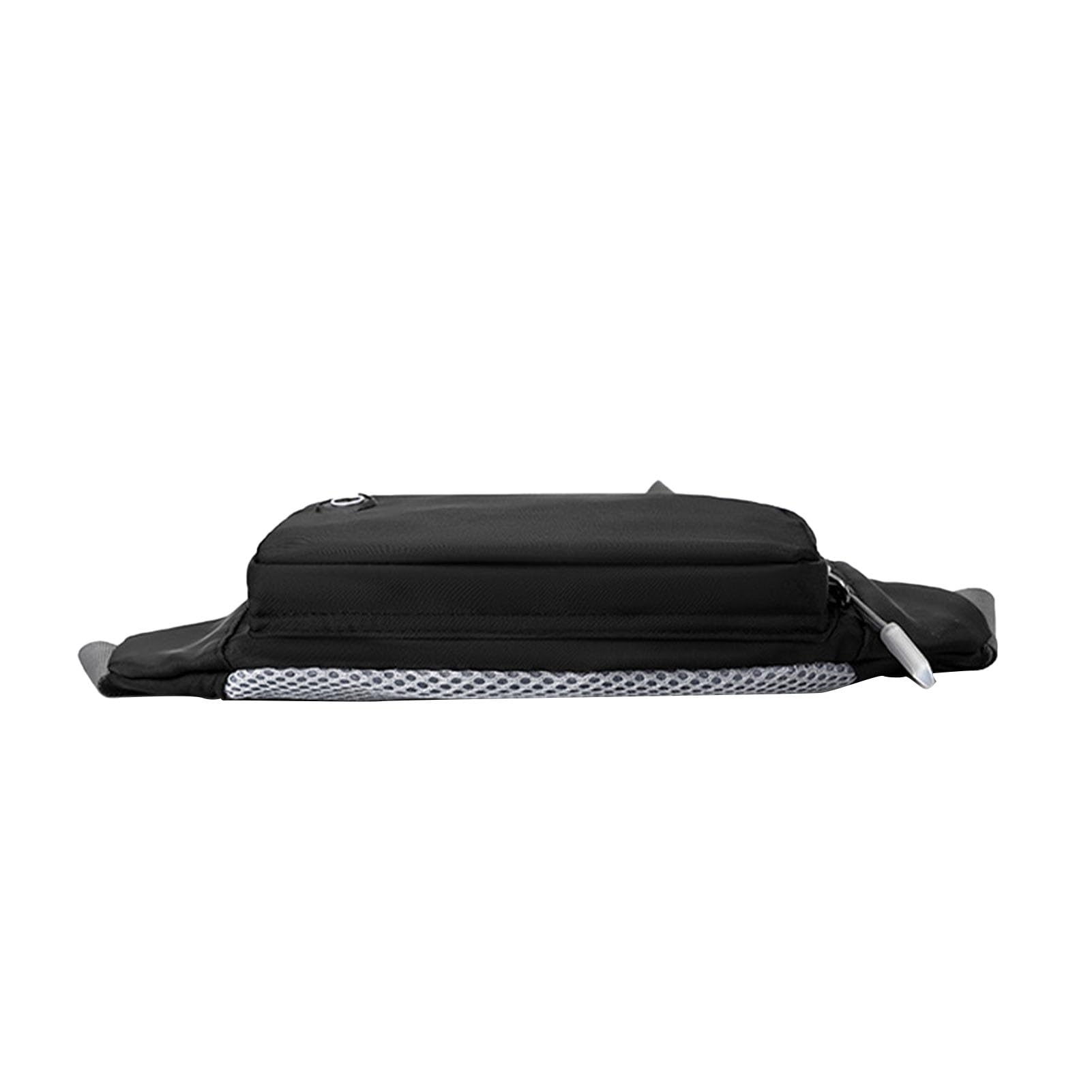 Ausla Nylonowa Torba w Talii Fanny Pack Bag Paska z Regulowanym Paskiem Wodoodporna Konstrukcja Oddychająca z Tyłu Oddychania do Biegania na Rowerze (Nylon czarny (szary pasek))