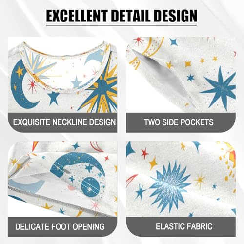 senya Short Sleeve Pajamas Sets Summer Cotton Sleepwear Mystical Stars and Moons4