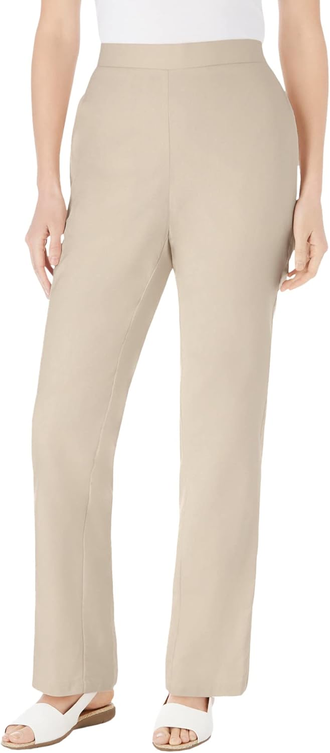 Woman Within Plus Size Straight Leg Linen Pant