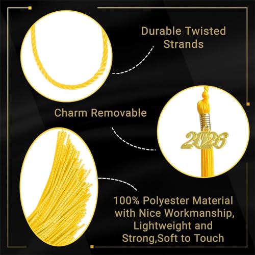 Image of 2026 Tassel Graduation,Gold Tassel 2026 for Grad Cap and Graduation Ceremony Accessory Decoration
