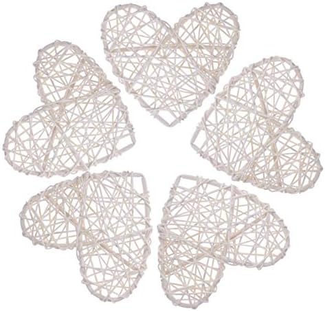 5 Ghirlande A Cuore In Rattan Naturale Milisten - 20 Cm, Fai Da Te Per Decorazioni Matrimonio E Casa