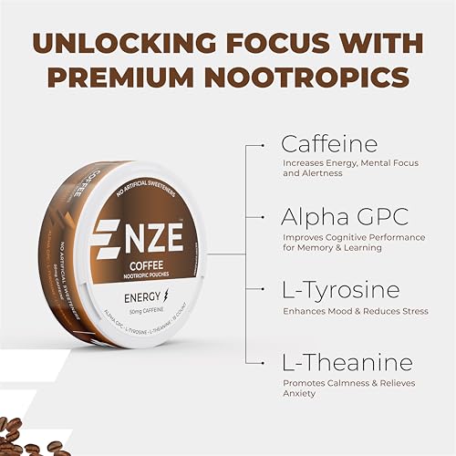 NZE Caffeine Nootropic Pouches