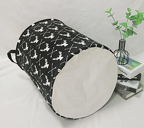 Image of Kids Laundry Hamper Clothes Gift Basket Storage Laundry Baskets Organizer Bin with Handles for Nursery Room (Deer)