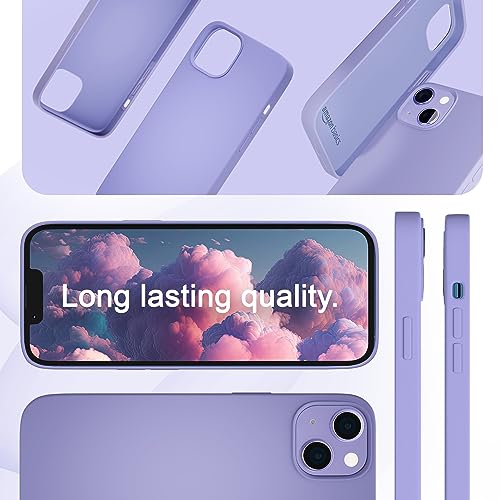 Image of amazon basics Liquid Silicone Case for iPhone 14 | Shockproof, with Drop and Camera Protection | Soft Microfiber Lining Inside| Silicone Cover for iPhone 14 - Lilac