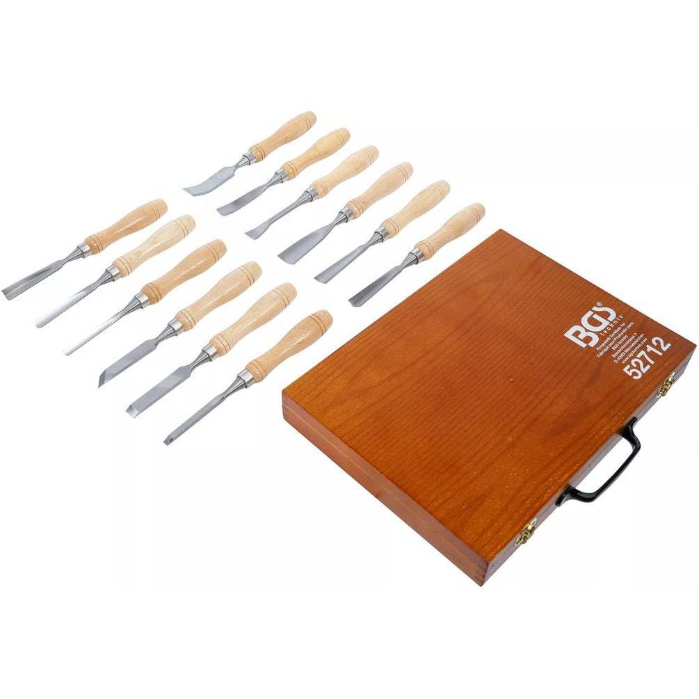 Jeu de Ciseaux à Bois 12 pcs - Acier Durable - Précision et Confort d Utilisation, Pro - D-Work