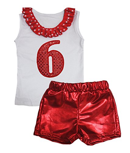 Chemise en coton blanc fille ensemble short paillettes bling pour enfant 1-8y