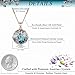 EVEVIC Austrian Crystals Round Disc Pendant Necklaces for Women Fashion 14K Gold Plated Hypoallergenic Dainty Jewelry (Blue Green Crystals/Rose Gold-tone)