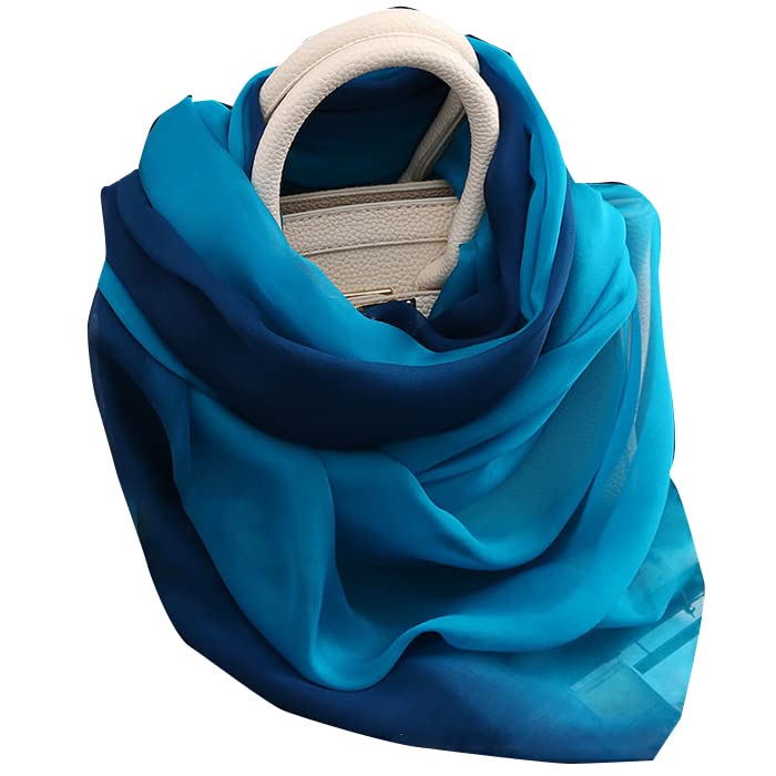 100% Mulberry Silk Scarfs Satin Head Scarf for Women 79" × 26" long Shawls for Headscarf and Neck- Oblong Hair Wraps solid colors