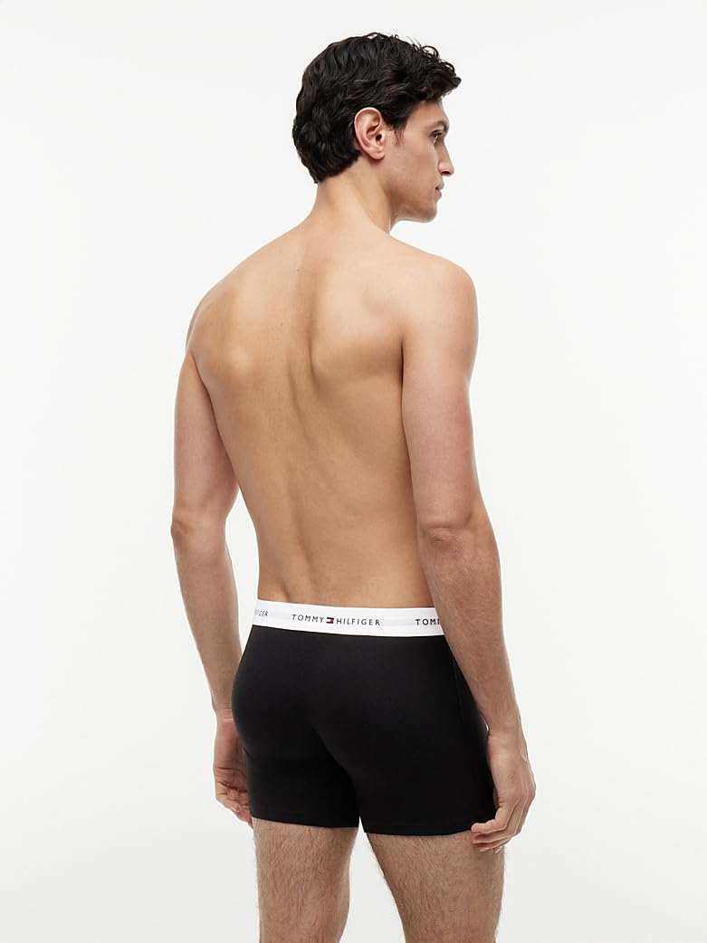 Tommy Hilfiger Herren 3er Pack Boxershorts Briefs mit Logobund, Schwarz (Black/Black/Black White Wb), M