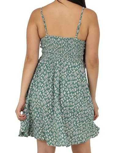 Image of Angie Women's Angie Women's Printed Deep V Smocked Bodice Dress