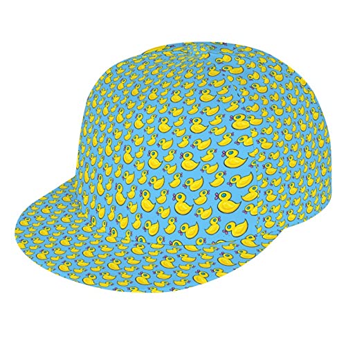 Baseball Cap, Snapback Cap, Tactical Cap, Trucker Hat For Women Men Boys Girls - Cute Funny Yellow Duck Rubber Ducky Sky Blue Art, Hip Hop Flat Brim Hat Dad Hat Fashion Cap, Breathable #TOP8