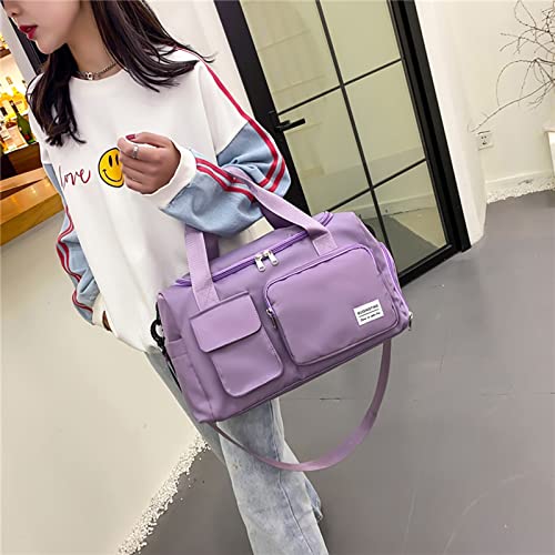Image of Small Gym Bag for Women, Travel Duffle Bag Carry On Weekender Bag with Shoe Compartment
