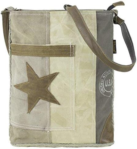Sunsa Women's Vintage Bag Shopper Shoulder Bag Handbag of Canvas with Leather 51620