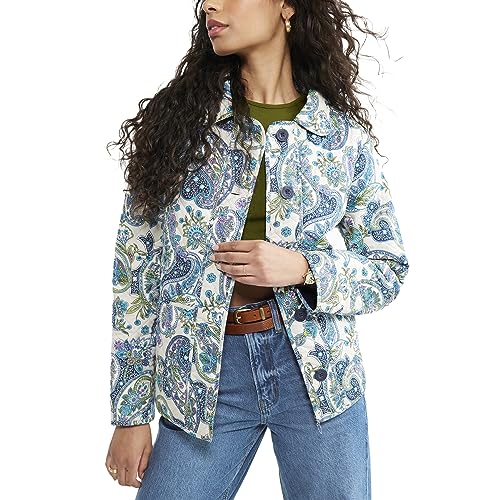 Vera Bradley Women's Quilted Jacket with Pockets (Extended Size Range), Provence Paisley Berry Blue, X-Large by Vera Bradley - Used condition - US$58.53
