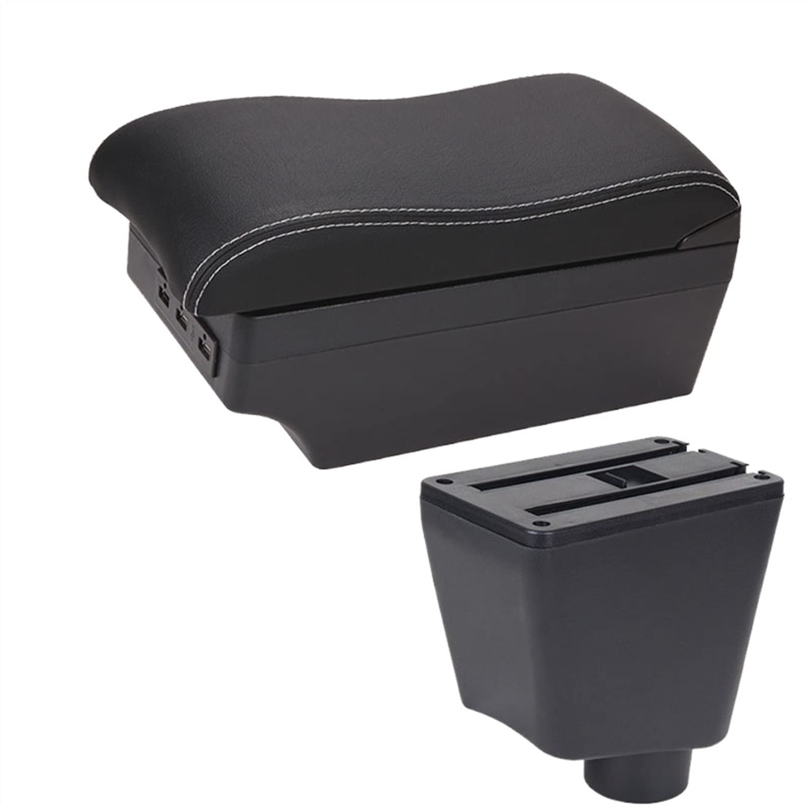 For Renault For Clio 3 4 Car Armrest Car Armrest Box Car Accessories Storage Box Holder Ashtray Curved Surface(A3 7USB)