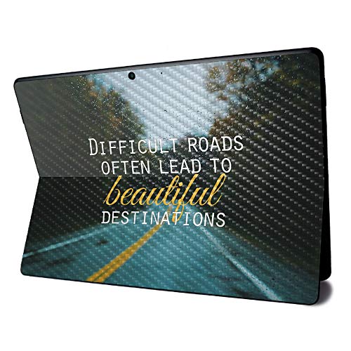 Image of MightySkins Carbon Fiber Skin for Microsoft Surface Pro X - Difficult Road | Textured Carbon Fiber Finish | Easy to Apply, Remove, and Change Styles | Made in The USA