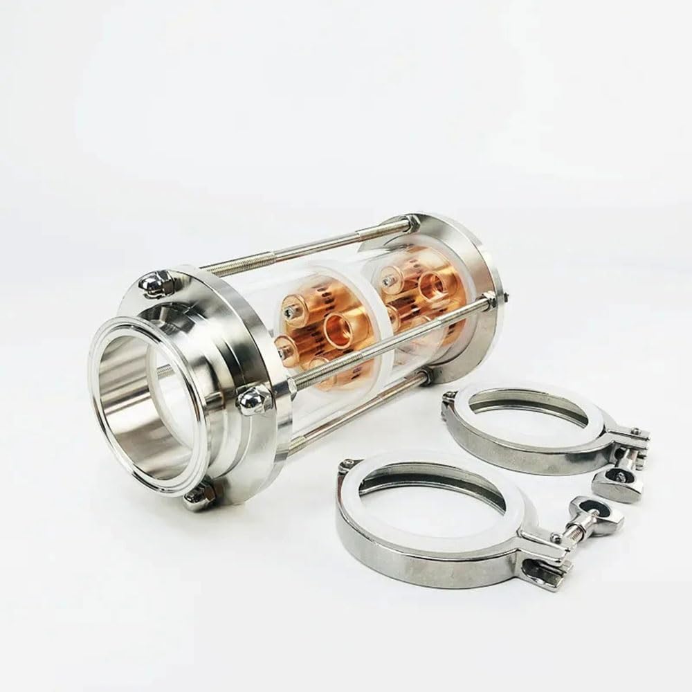 Destillationskolonne, 3 Zoll (76 Mm) OD91 Destillationskolonne Mit 2 Kupferblasenplatten For Die Destillation, 2-lagige Rektifikationskolonne Aus Hochwertigem Glas(SET 3)