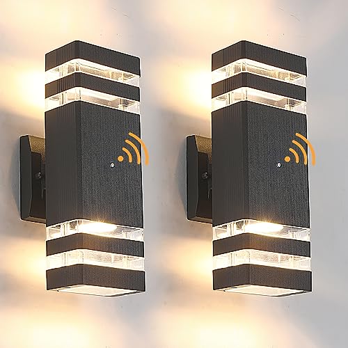 TEBLAMPUE Dusk to Dawn Outdoor Lighting 2 Pack, Porch Lights Outdoor Wall Lamps for Patio Waterproof 3000K Warm White Exterior Light Fixture Sconce Lights for House Hallway Garden Corridor