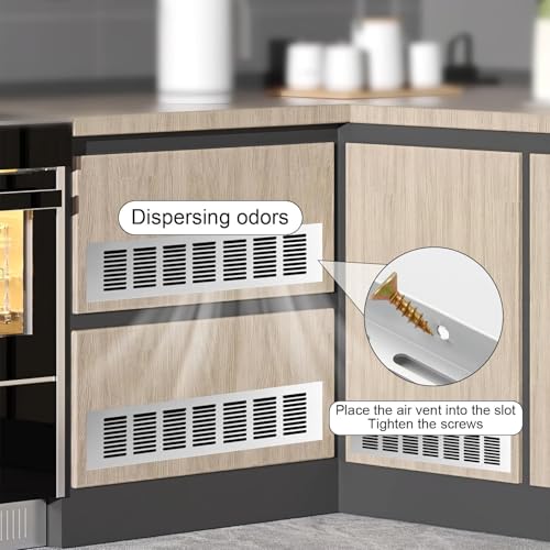 2 Stück Ventilation Gitter Aluminium Lüftungsgitter Aluminium 80x300mm, Belüftungsgitter für Tür oder Schrank, Dekogitter mit Schraublöchern für Möbel, Küchen und Kühlschrank für Türlüftungsgitter