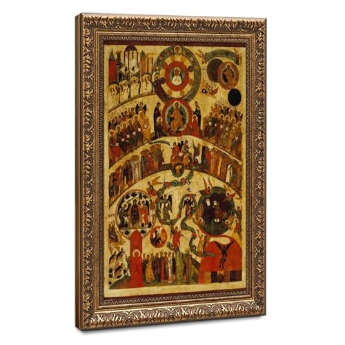 Impression sur toile The Last Judgement art du 16ème siècle avec cadre haut de gamme