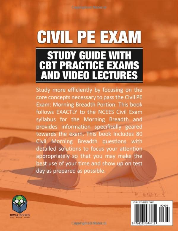Miniatura 2 de Civil PE Exam Study Guide with CBT Practice Exams and Video Lectures 80 Questions for the Civil PE Morning Breadth