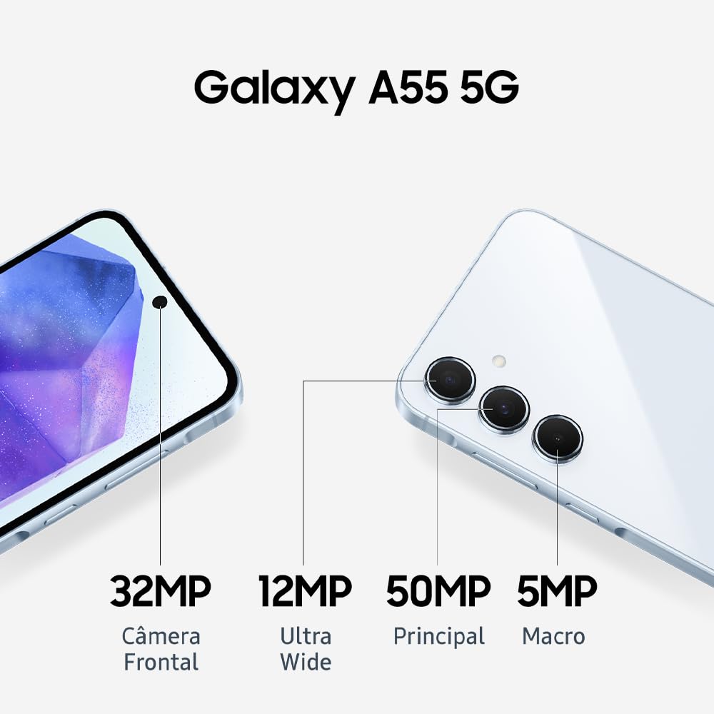 Samsung Celular Galaxy A55 5G, Câmera Tripla até 50MP, Tela 6.6