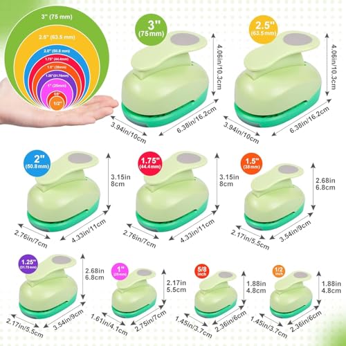 UCEC Paper Punch, 3 Inch XL Size Circle Punch Large Hole Puncher Paper Circles Craft Puncher Handmade Paper Punches for Crafting Scrapbooking Cards Arts Fun Projects Back to School Supplies by UCEC - Image 2