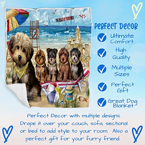 Pet-Friendly-Beach-Yorkipoo-Dogs-Blanket-Lightweight-Super-Soft-Cozy-and-Durable-Bed-Blanket-Animal-Theme-Fuzzy-Blanket-for-Sofa-Bed-Couch-BLNKT55146-50x60-Woven - Cucciolini Doodles   Pet-Friendly-Beach-Yorkipoo-Dogs-Blanket-Lightweight-Super-Soft-Cozy-and-Durable-Bed-Blanket-Animal-Theme-Fuzzy-Blanket-for-Sofa-Bed-Couch-BLNKT55146-50x60-Woven