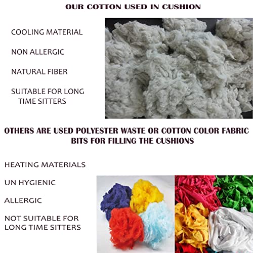 Image of HOME COLORS.IN Cotton Floor Cushion Square Chair Pad Seat Cushion for Living Room, Bedroom, Balcony Seating, Car Seat, Office Chair, Sofa & Meditation - 50x50x10 cm - Grey