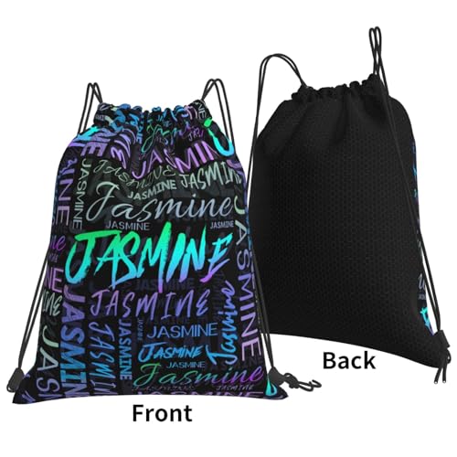 Custom Name Drawstring Bag for Men Women, Personalized Drawstring Backpack with Name, Customized String Bag Gym Drawstring Bags Gifts for Gym Traveling Yoga2