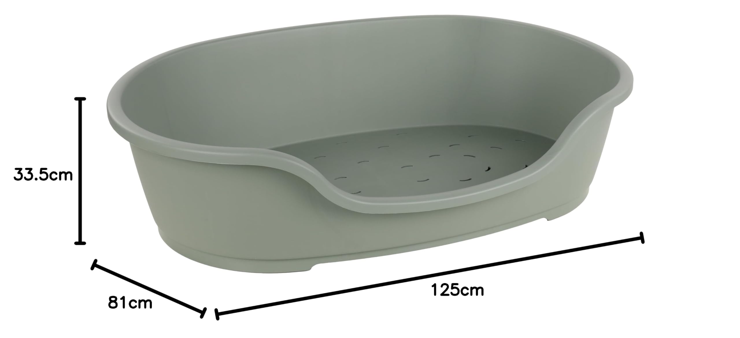 Flamingo Cesto per cani Tuck oval verde - 125x81x33,5cm - fondo antipartenza