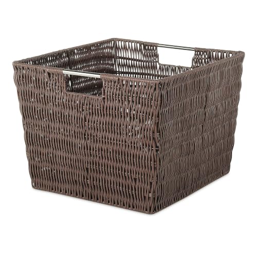 Image of Whitmor Rattique Storage Tote Basket - Java 13W x 15D x 9.63H in.